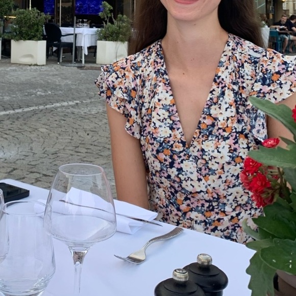 MINKPINK Ava Mini Dress in Floral Multi with Ruffles and Tie Waist from Revolve - Picture 2 of 9